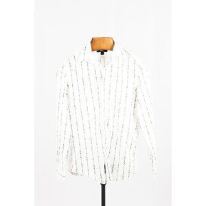 DIESEL White Barbed Wire Print Cotton Poplin Button Down Shirt, Size S